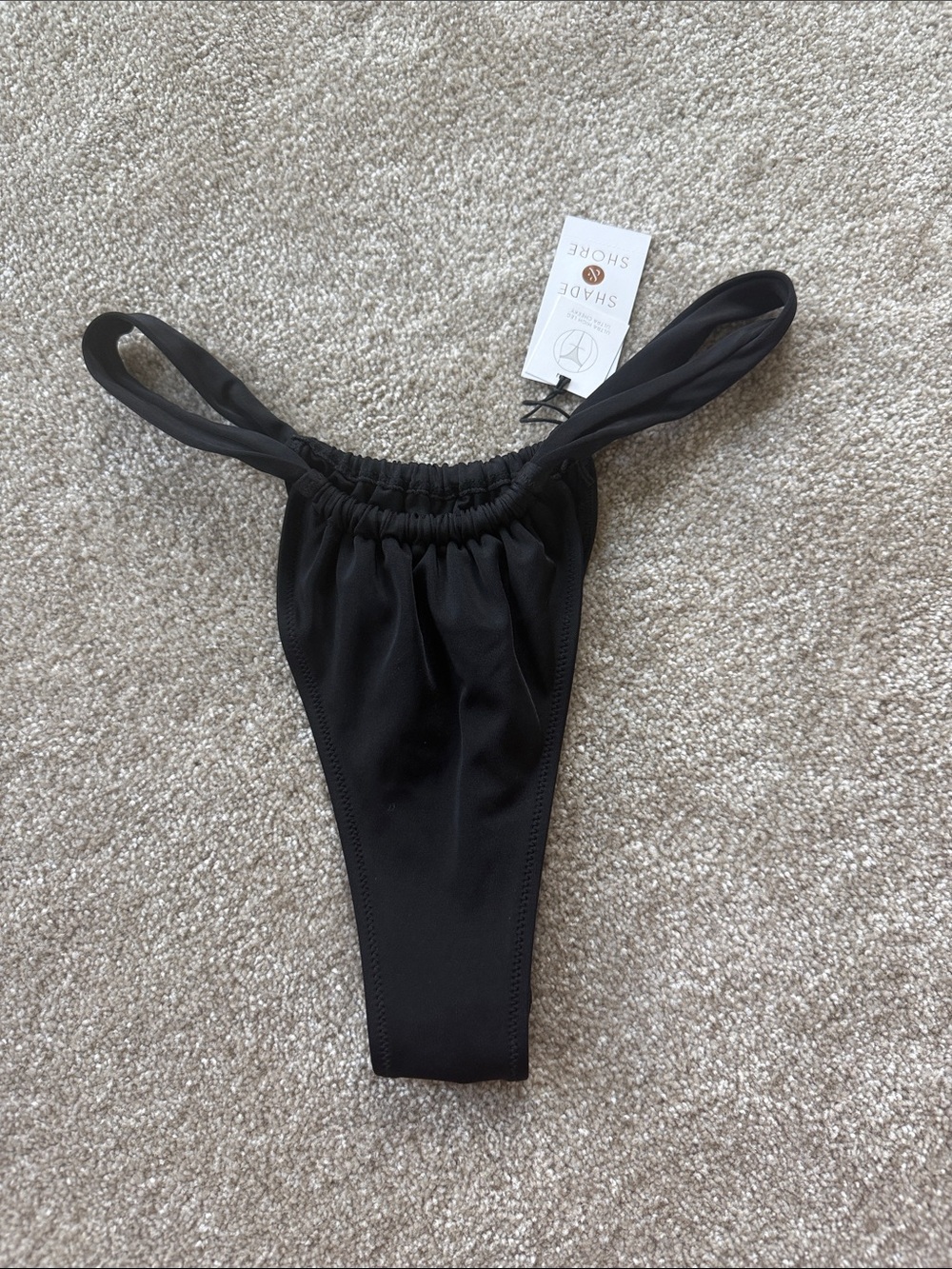 Shade & Shore Black Tunneled Ultra High Leg Bikini Bottom
